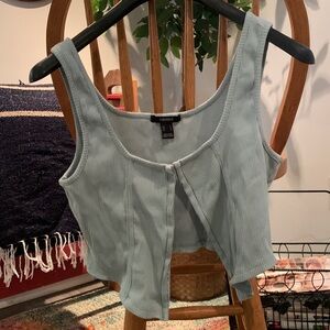 Pastel Turquoise Corset Top w/ middle clasps